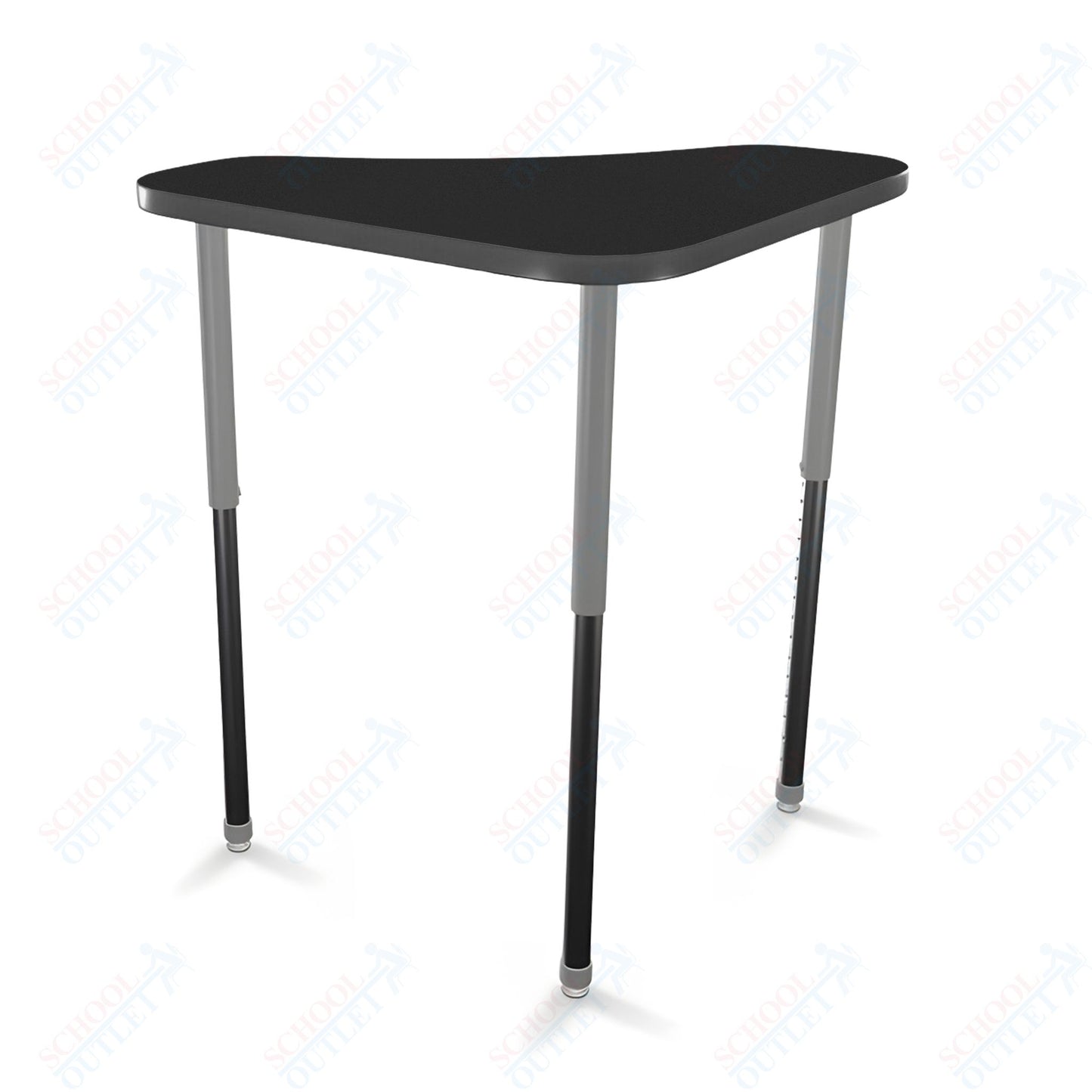 Mooreco Hierarchy Boomerang Snap Stand Up Desk - Adjustable 27 - 42" H - Standing Black Leg