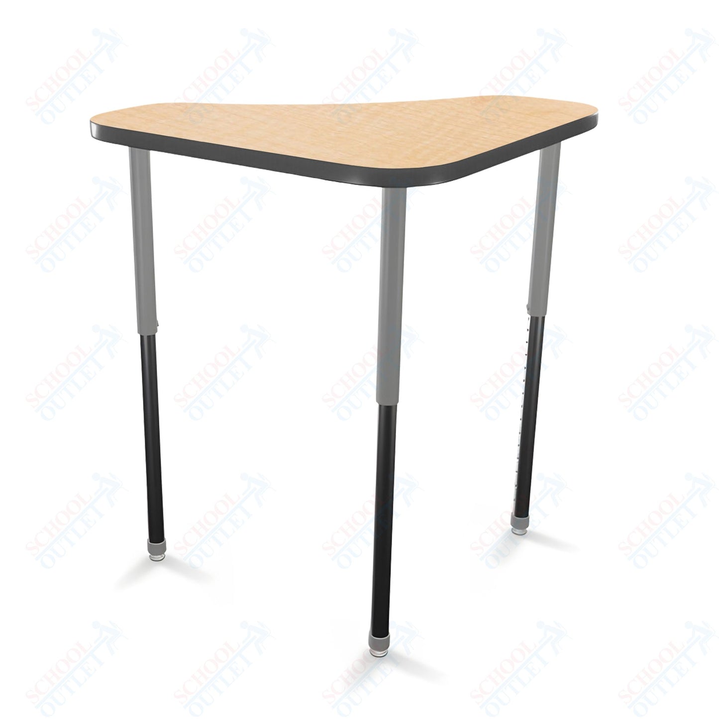 Mooreco Hierarchy Boomerang Snap Stand Up Desk - Adjustable 27 - 42" H - Standing Black Leg