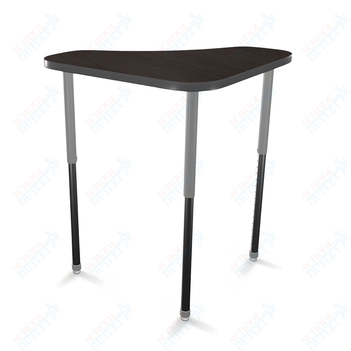 Mooreco Hierarchy Boomerang Snap Stand Up Desk - Adjustable 27 - 42" H - Standing Black Leg