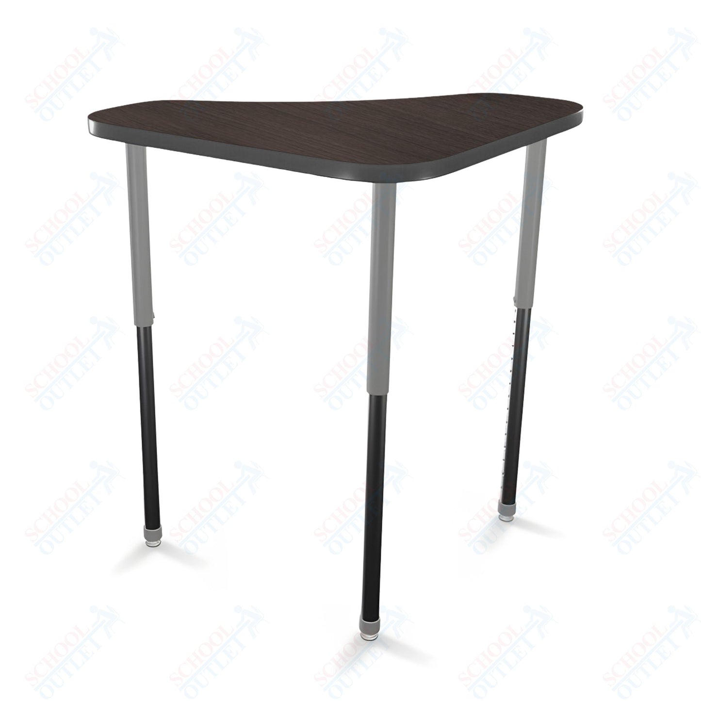 Mooreco Hierarchy Boomerang Snap Stand Up Desk - Adjustable 27 - 42" H - Standing Black Leg