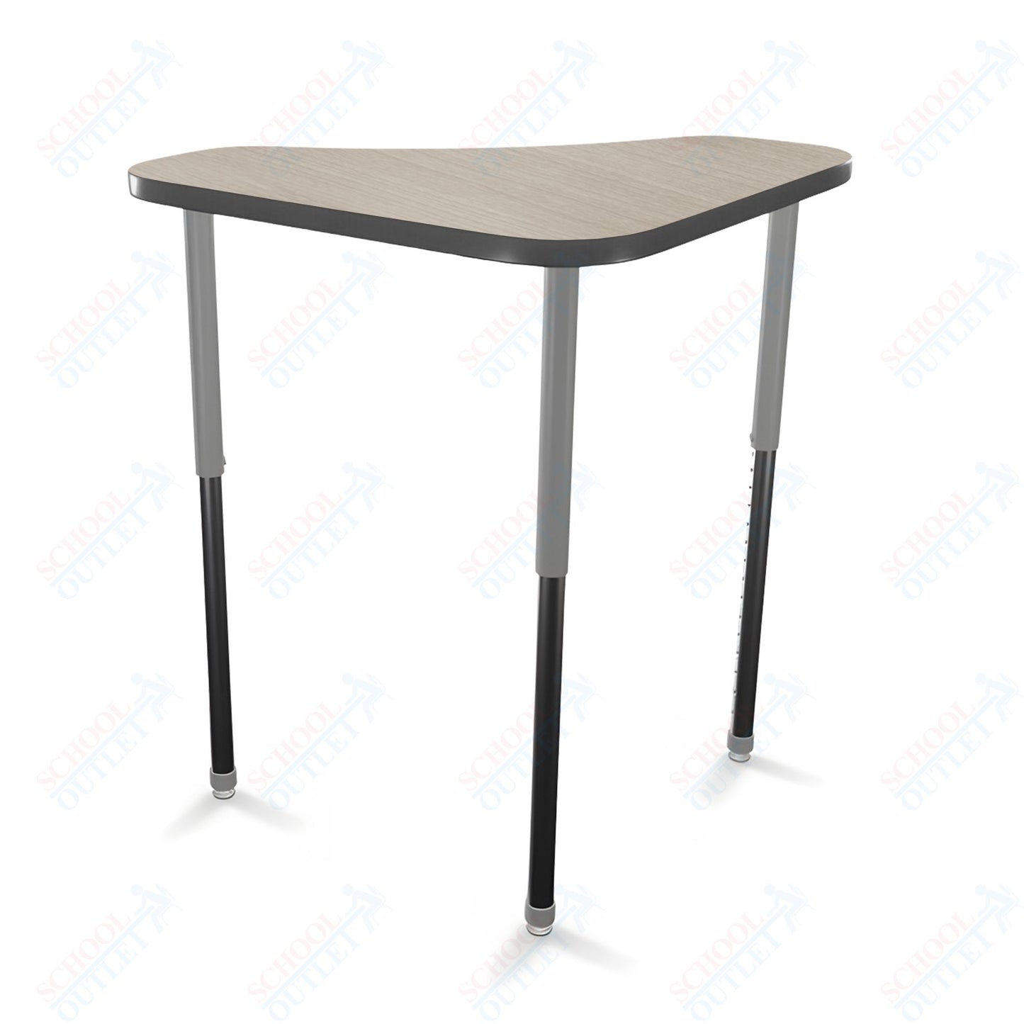 Mooreco Hierarchy Boomerang Snap Stand Up Desk - Adjustable 27 - 42" H - Standing Black Leg