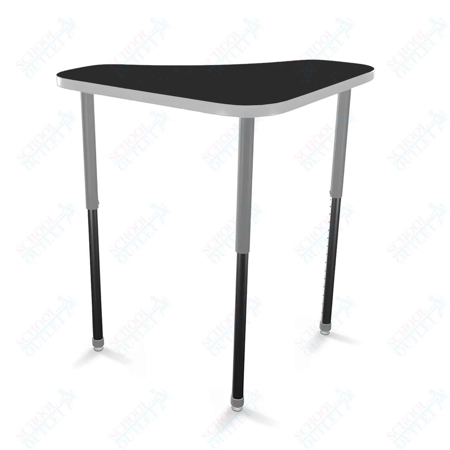 Mooreco Hierarchy Boomerang Snap Stand Up Desk - Adjustable 27 - 42" H - Standing Black Leg