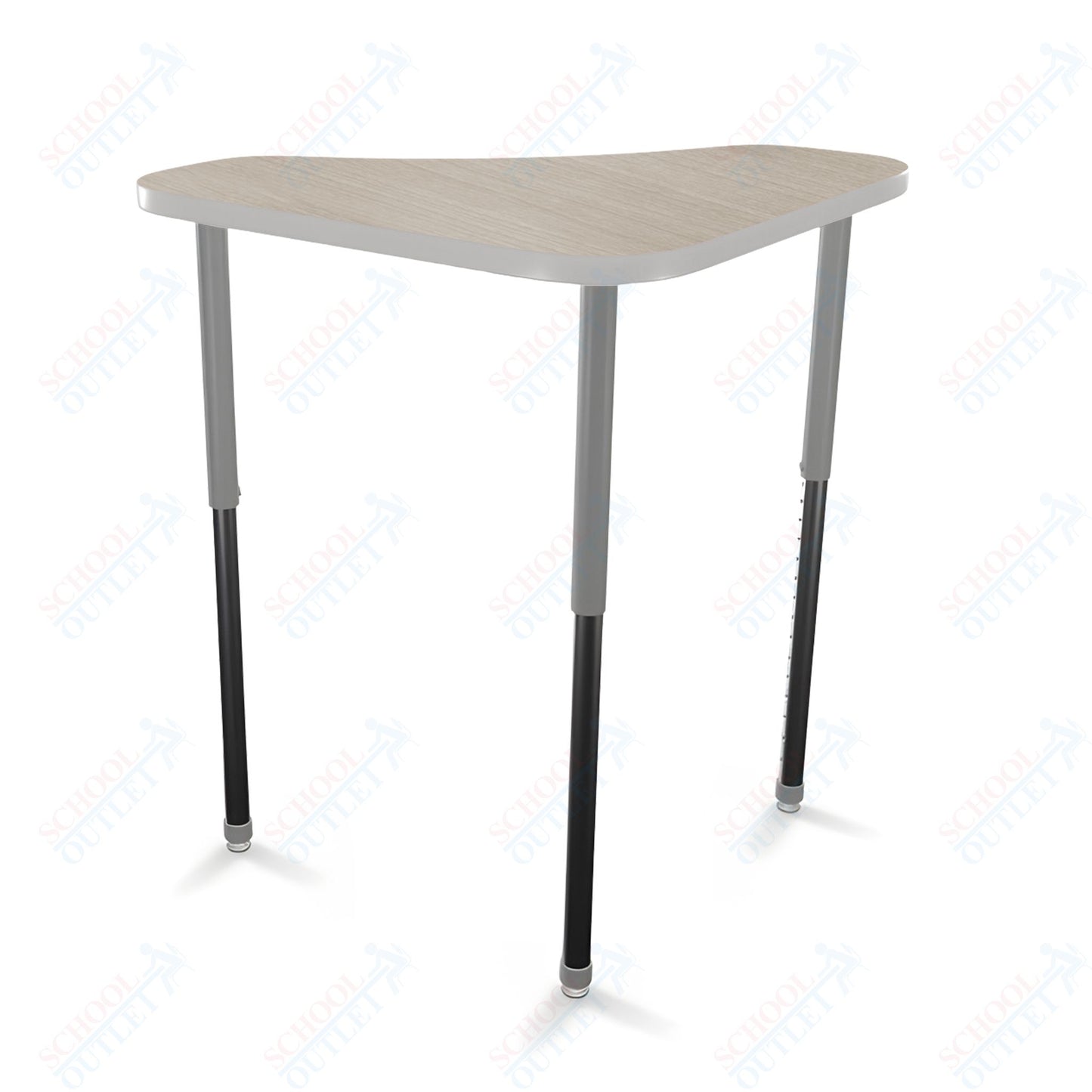 Mooreco Hierarchy Boomerang Snap Stand Up Desk - Adjustable 27 - 42" H - Standing Black Leg