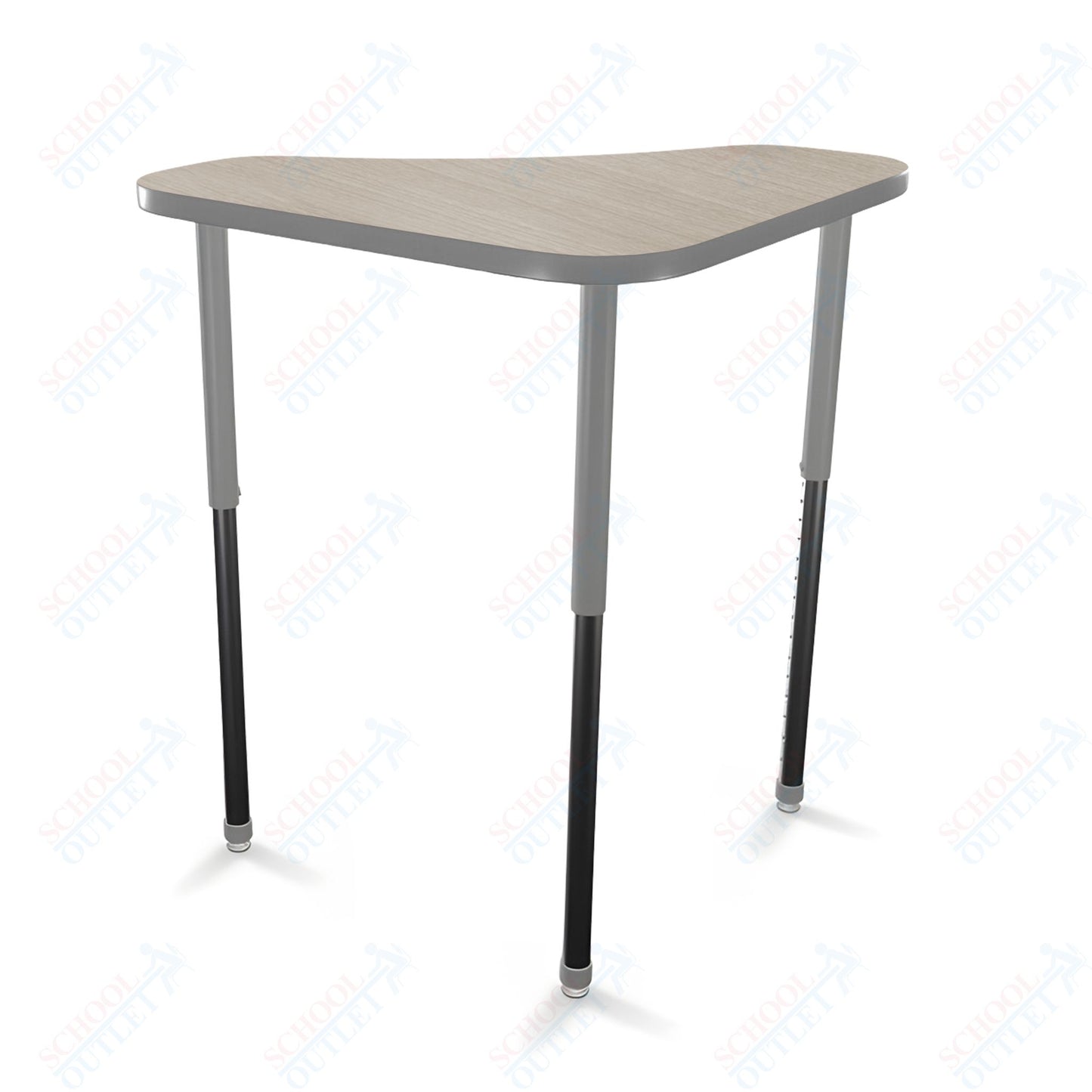 Mooreco Hierarchy Boomerang Snap Stand Up Desk - Adjustable 27 - 42" H - Standing Black Leg