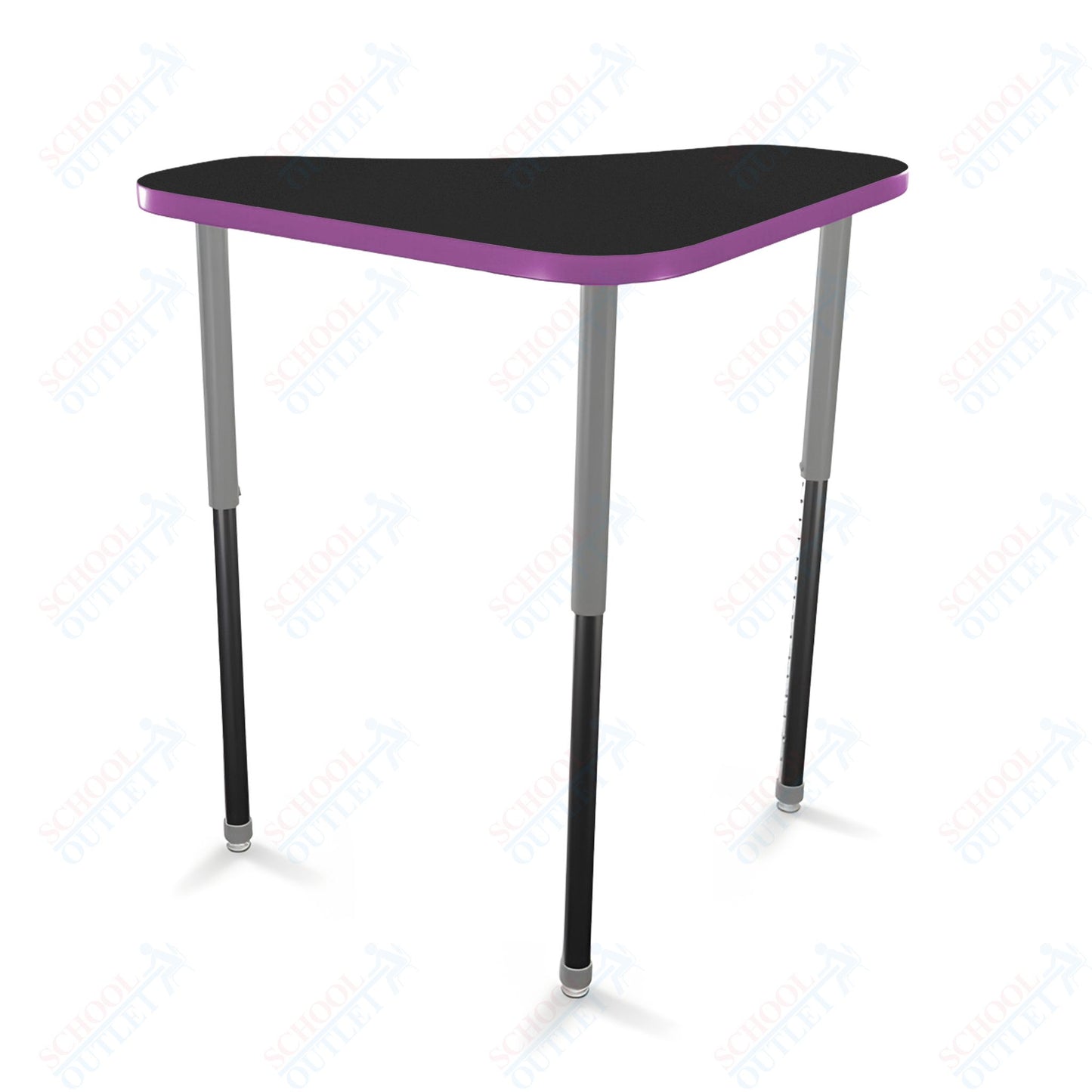 Mooreco Hierarchy Boomerang Snap Stand Up Desk - Adjustable 27 - 42" H - Standing Black Leg