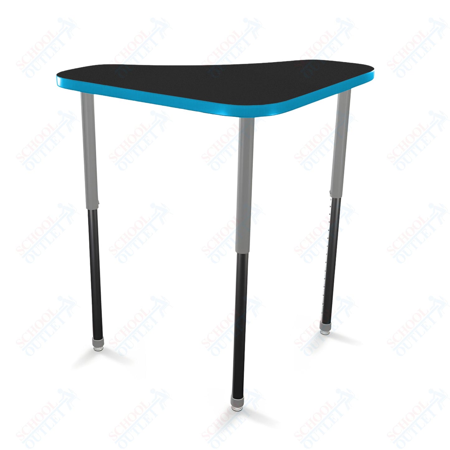 Mooreco Hierarchy Boomerang Snap Stand Up Desk - Adjustable 27 - 42" H - Standing Black Leg