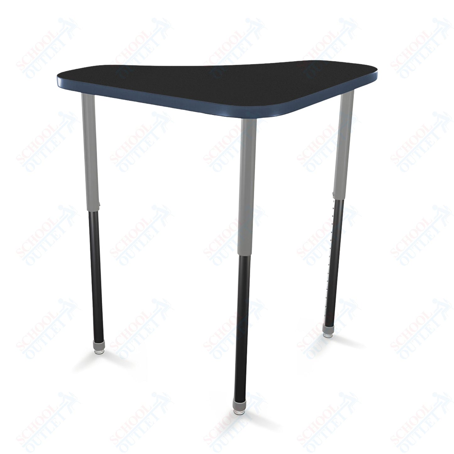 Mooreco Hierarchy Boomerang Snap Stand Up Desk - Adjustable 27 - 42" H - Standing Black Leg