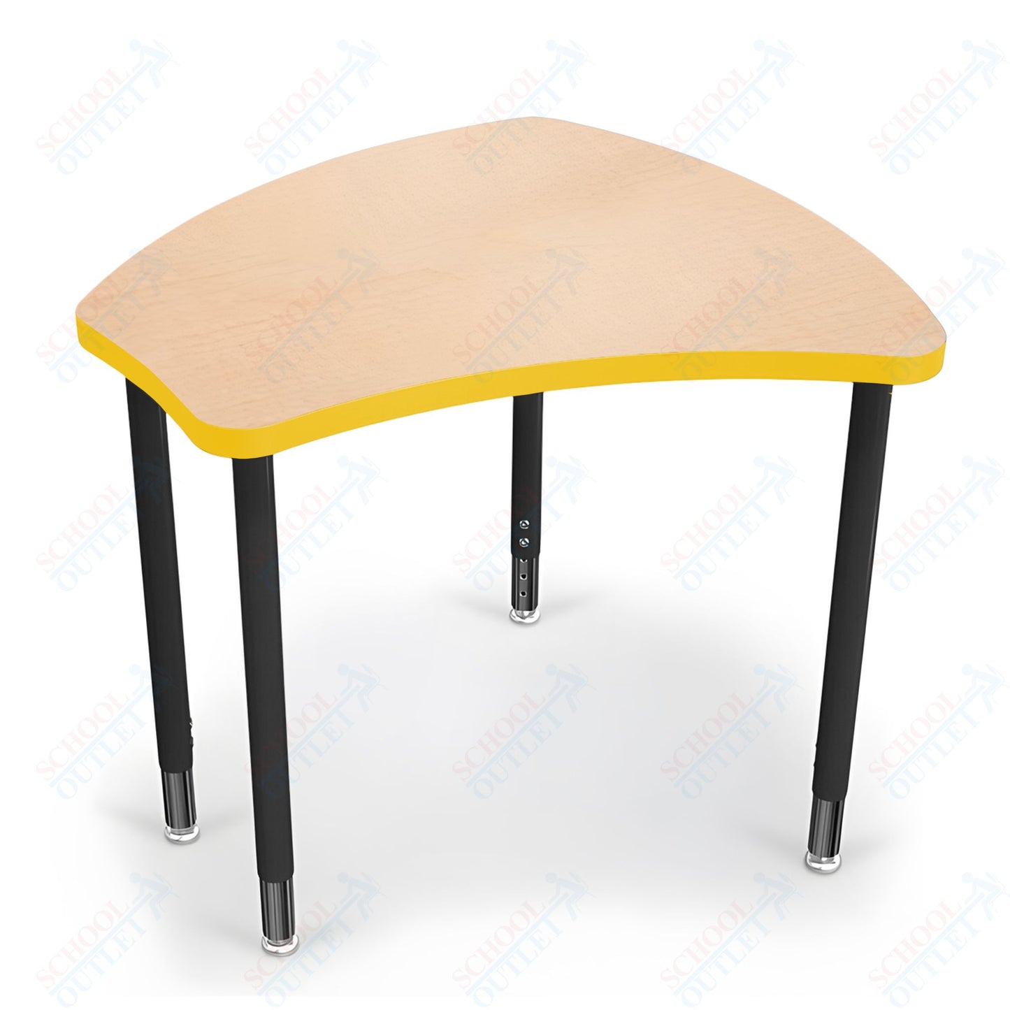 Mooreco Small Hierarchy Shape Standard Desk Adjustable Height 22" - 32" - Black Leg - 11336X