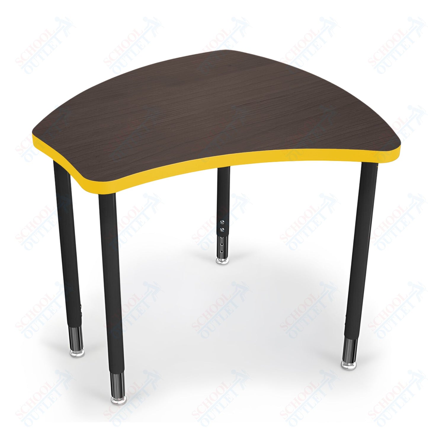 Mooreco Small Hierarchy Shape Standard Desk Adjustable Height 22" - 32" - Black Leg - 11336X