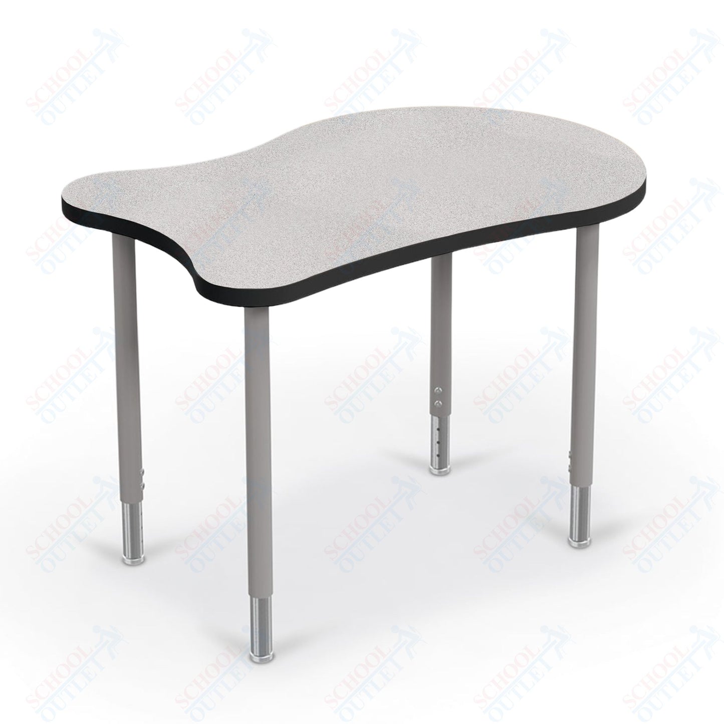 Mooreco Hierarchy Fender Standard Student Desk (Standard) Adjustable Height 22" - 32" - Platinum Legs