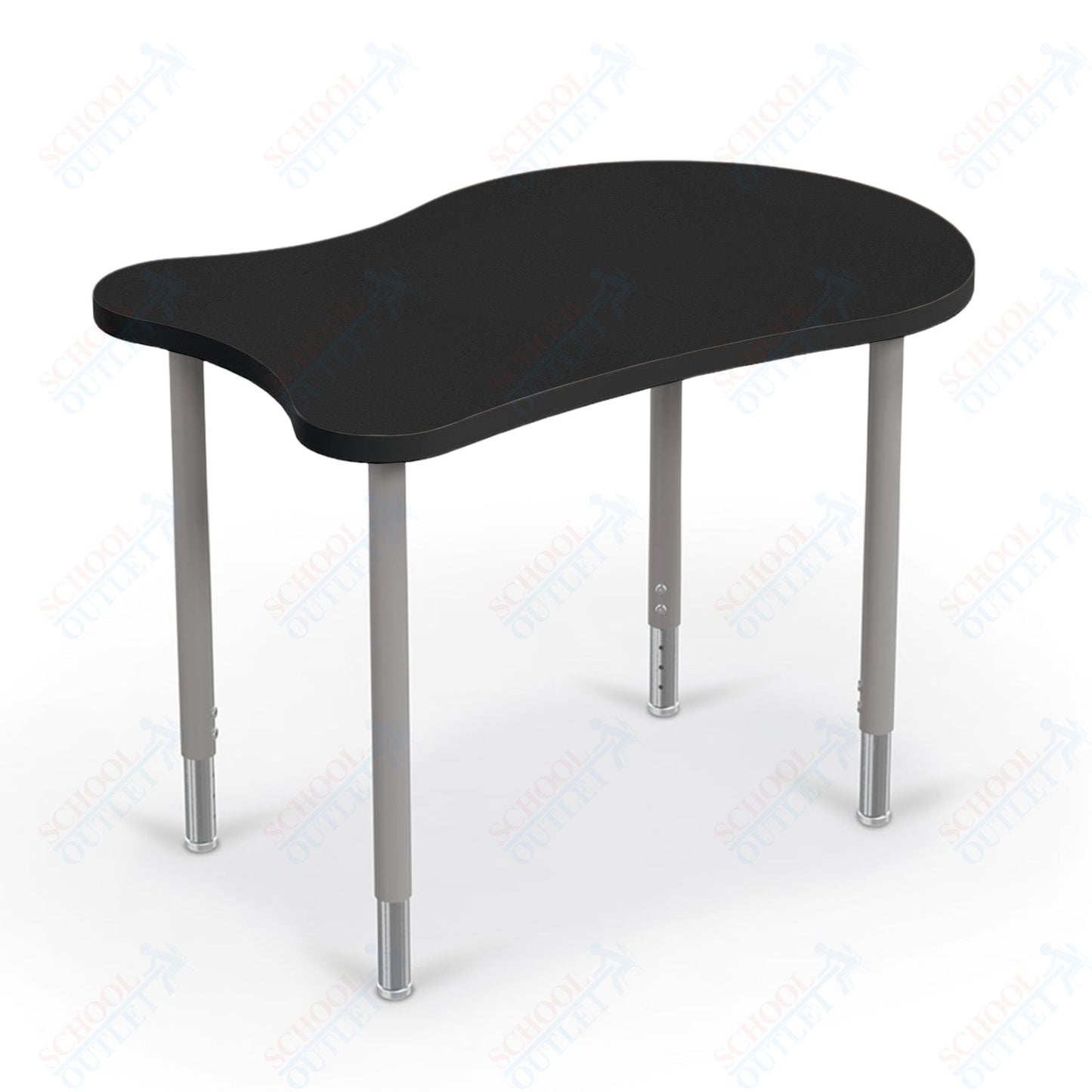 Mooreco Hierarchy Fender Standard Student Desk (Standard) Adjustable Height 22" - 32" - Platinum Legs