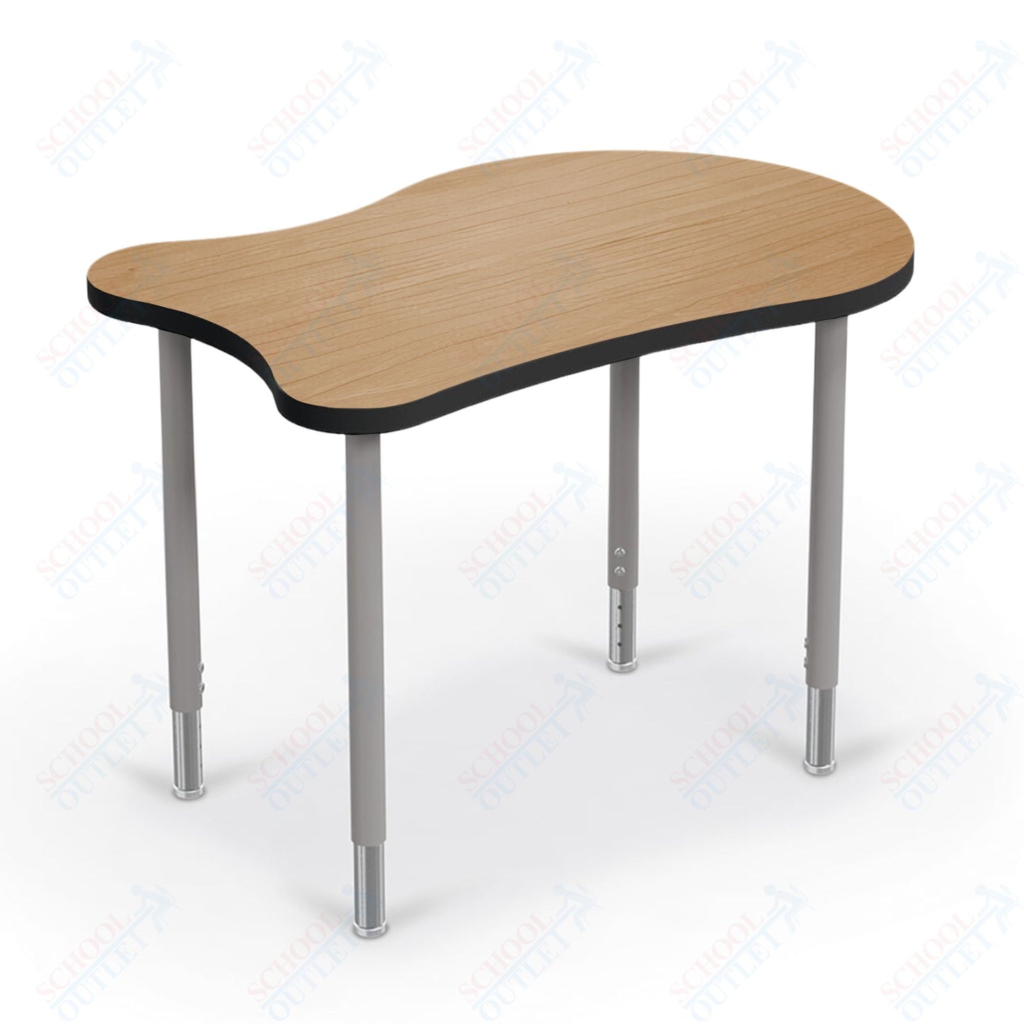 Mooreco Hierarchy Fender Standard Student Desk (Standard) Adjustable Height 22" - 32" - Platinum Legs