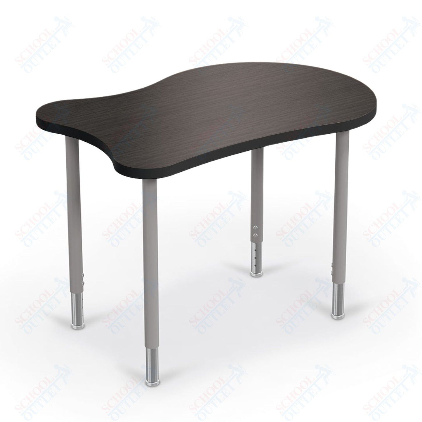 Mooreco Hierarchy Fender Standard Student Desk (Standard) Adjustable Height 22" - 32" - Platinum Legs