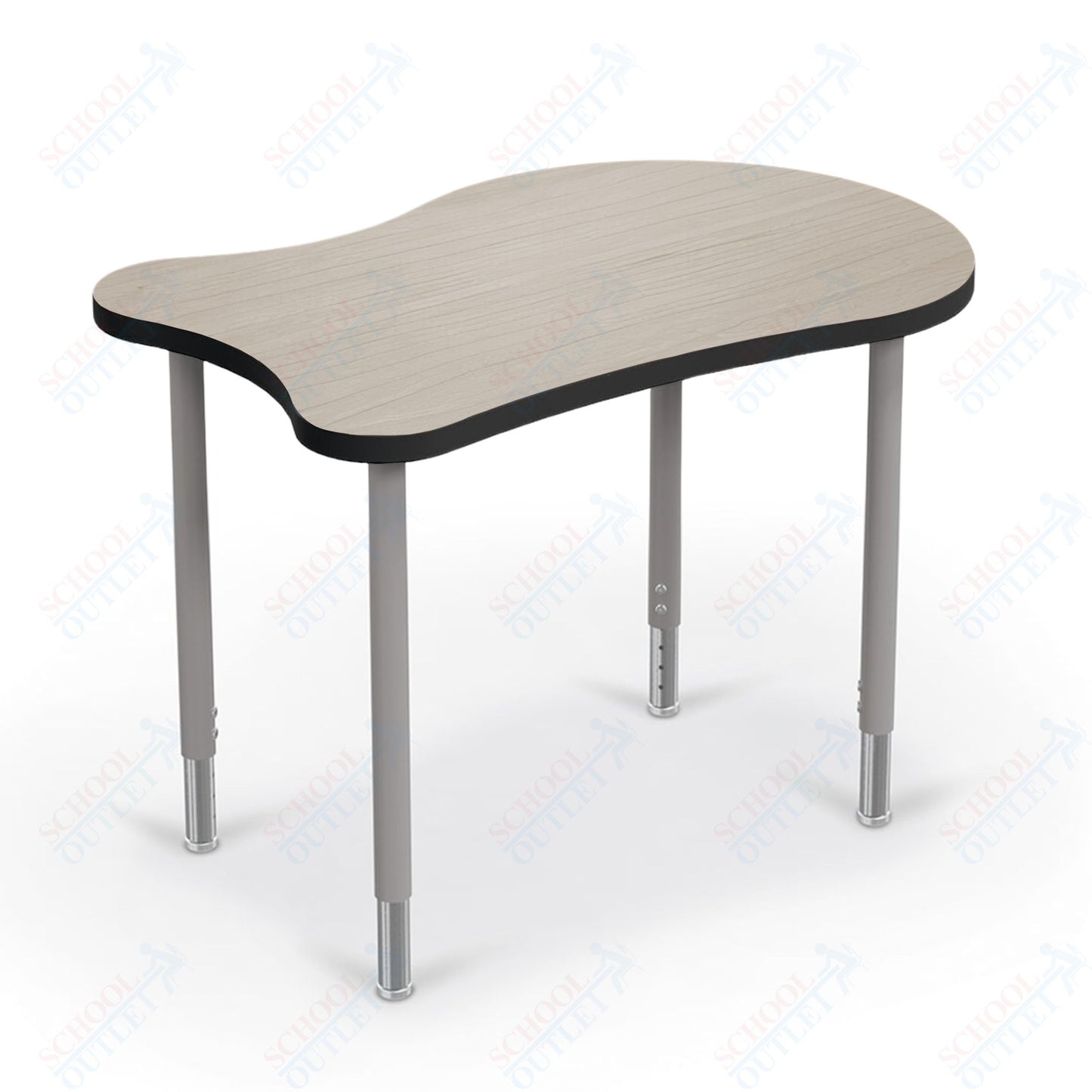 Mooreco Hierarchy Fender Standard Student Desk (Standard) Adjustable Height 22" - 32" - Platinum Legs