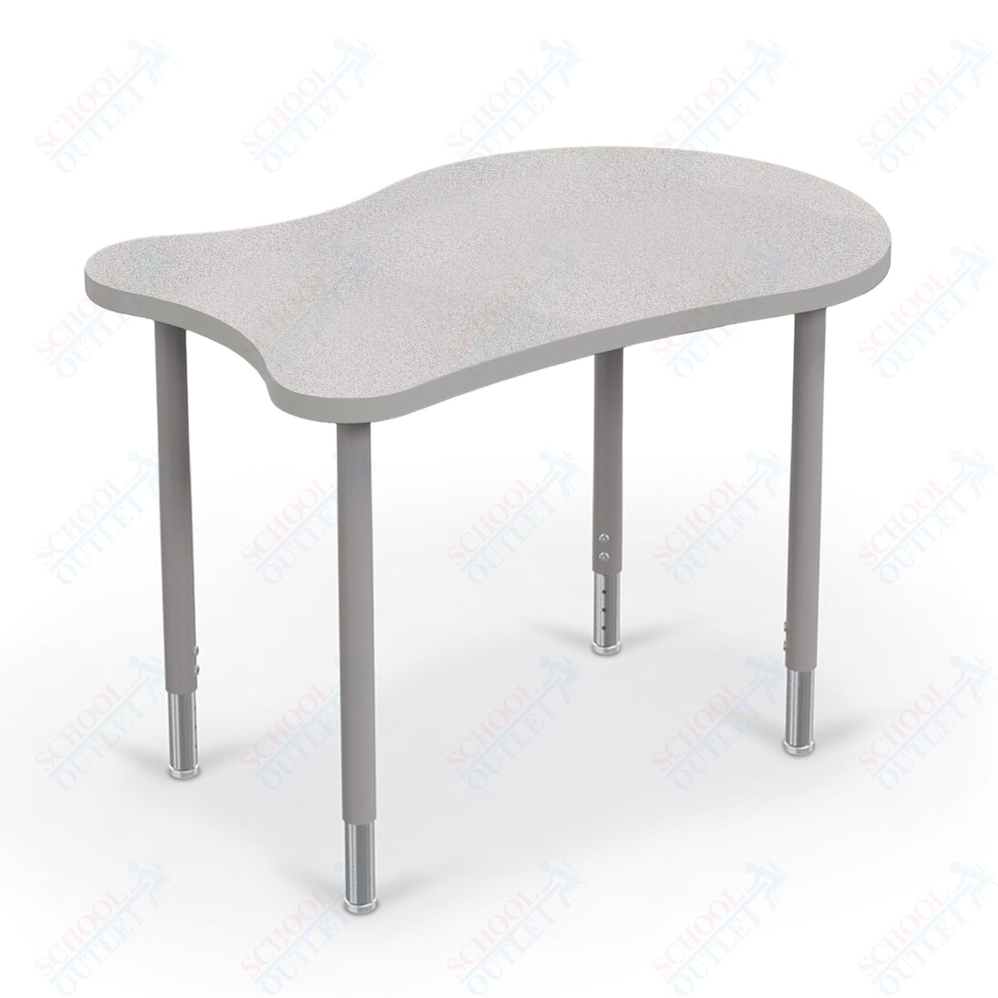 Mooreco Hierarchy Fender Standard Student Desk (Standard) Adjustable Height 22" - 32" - Platinum Legs