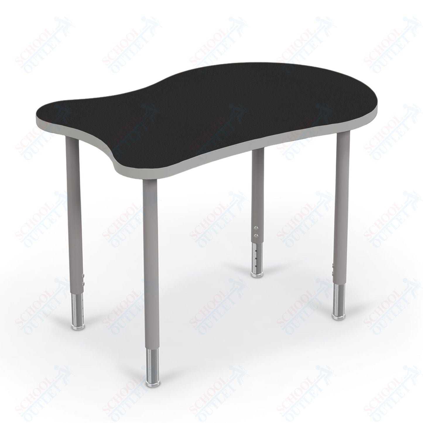 Mooreco Hierarchy Fender Standard Student Desk (Standard) Adjustable Height 22" - 32" - Platinum Legs