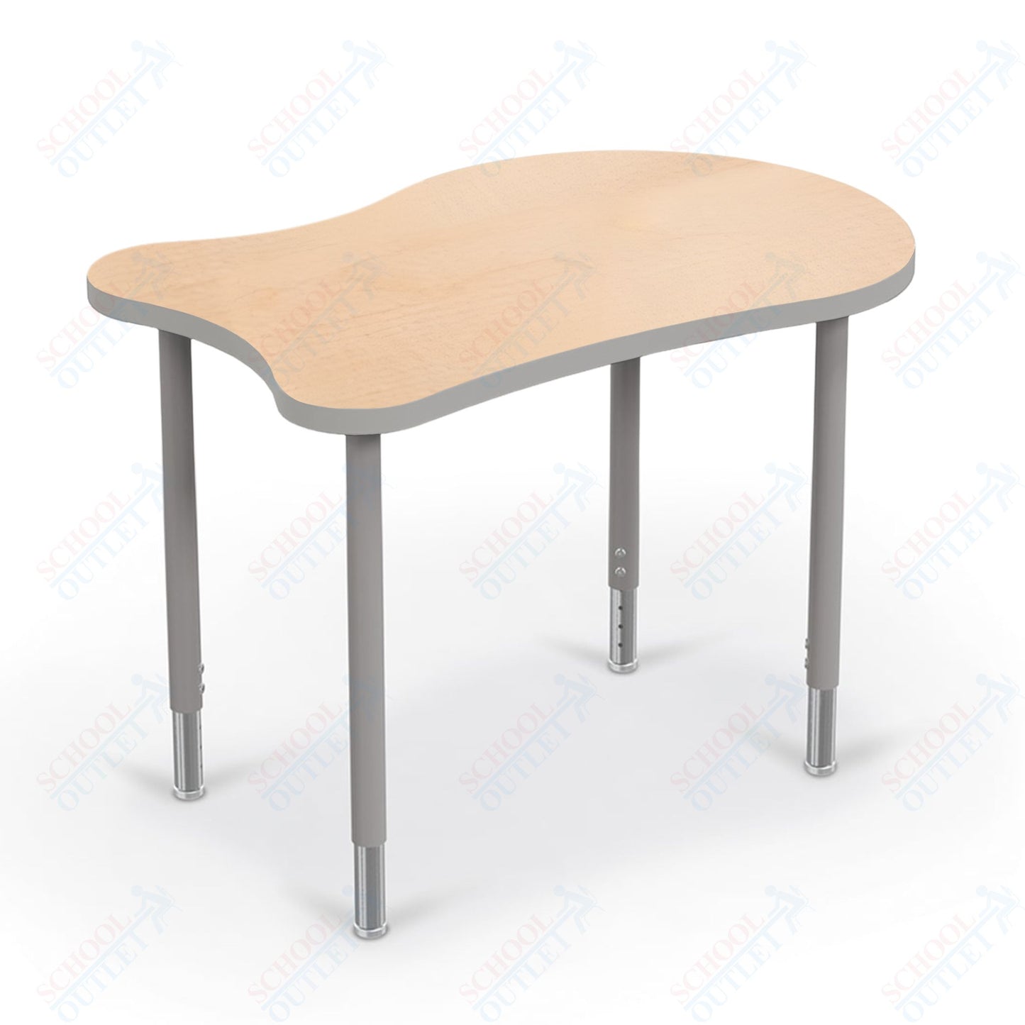 Mooreco Hierarchy Fender Standard Student Desk (Standard) Adjustable Height 22" - 32" - Platinum Legs