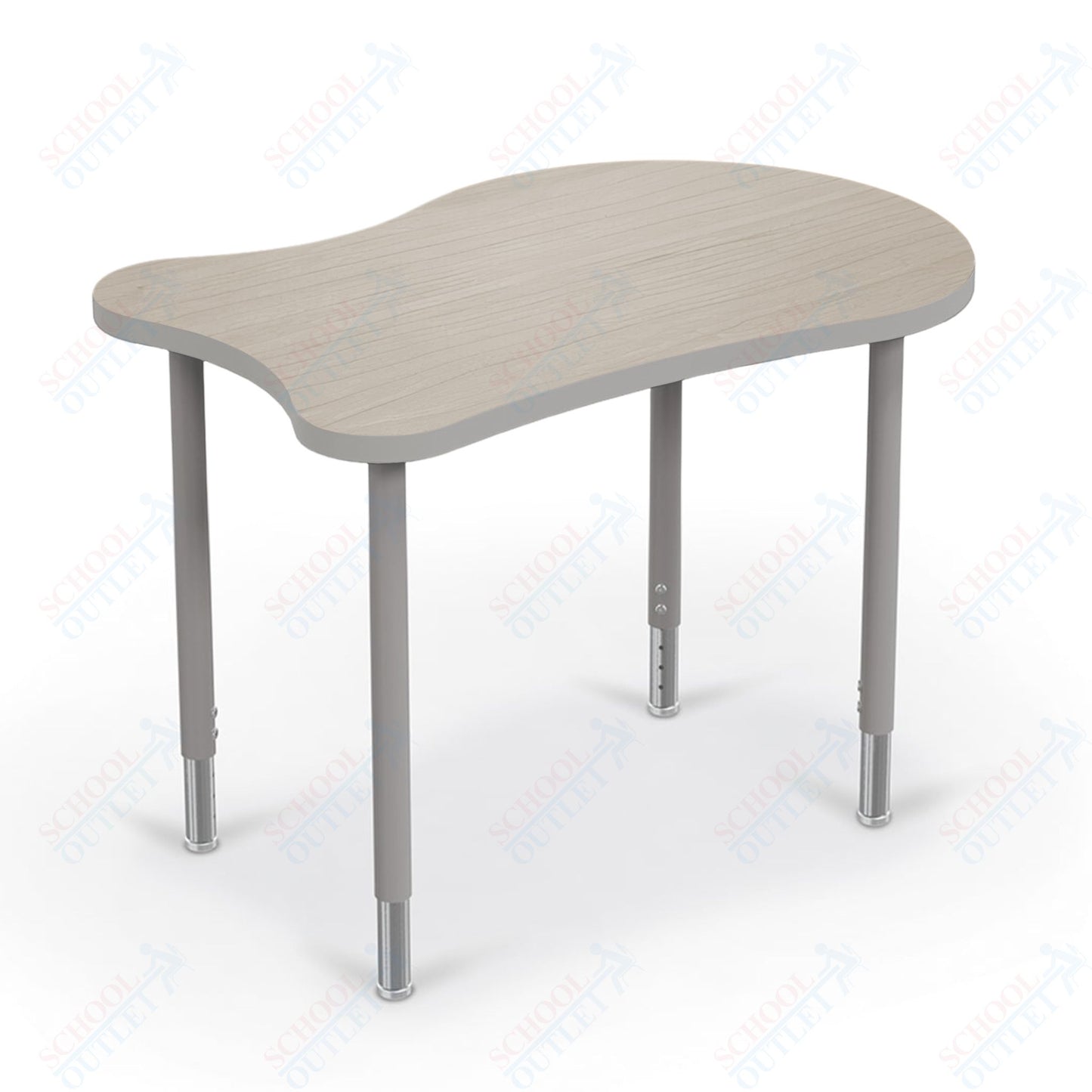 Mooreco Hierarchy Fender Standard Student Desk (Standard) Adjustable Height 22" - 32" - Platinum Legs