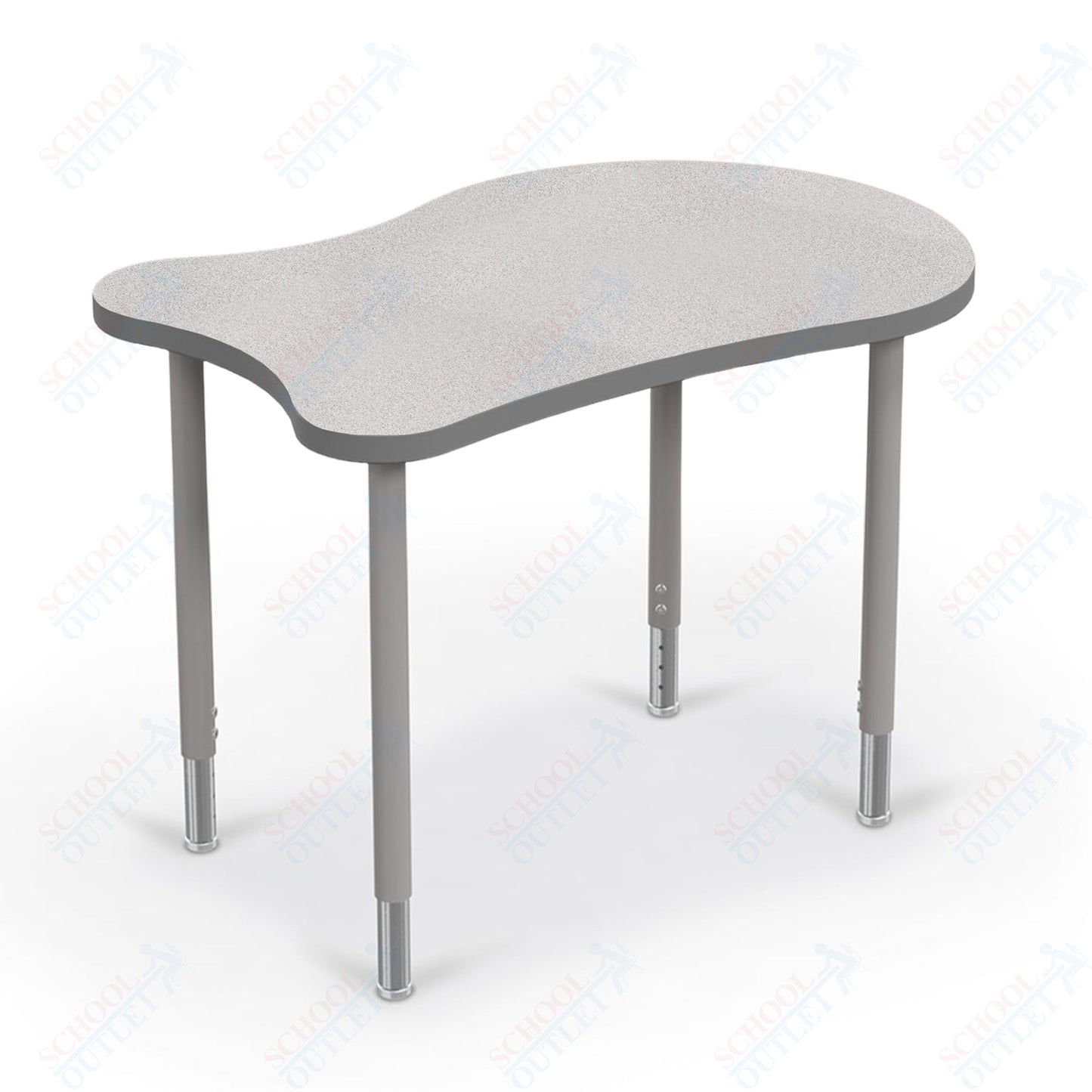 Mooreco Hierarchy Fender Standard Student Desk (Standard) Adjustable Height 22" - 32" - Platinum Legs