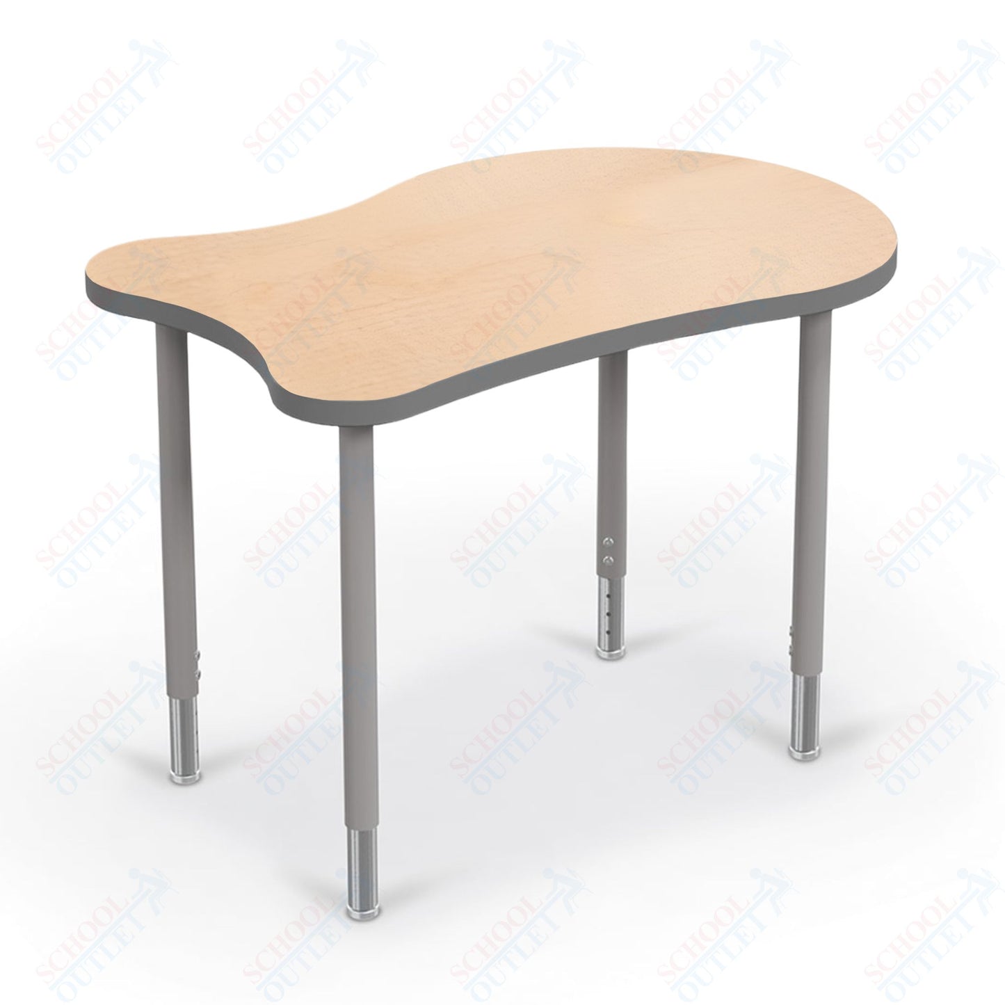 Mooreco Hierarchy Fender Standard Student Desk (Standard) Adjustable Height 22" - 32" - Platinum Legs