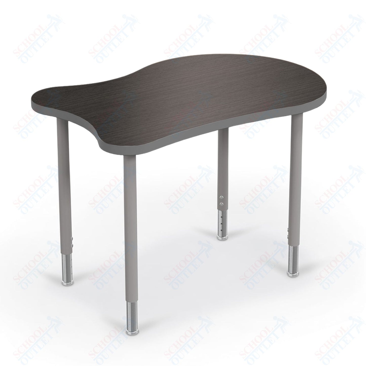 Mooreco Hierarchy Fender Standard Student Desk (Standard) Adjustable Height 22" - 32" - Platinum Legs