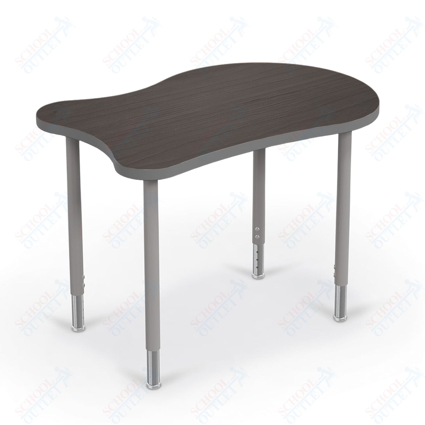 Mooreco Hierarchy Fender Standard Student Desk (Standard) Adjustable Height 22" - 32" - Platinum Legs