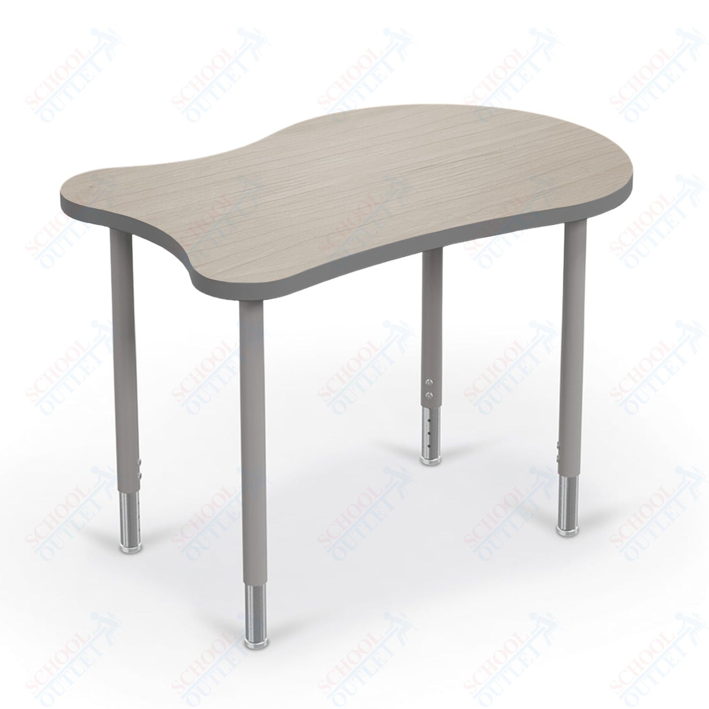 Mooreco Hierarchy Fender Standard Student Desk (Standard) Adjustable Height 22" - 32" - Platinum Legs