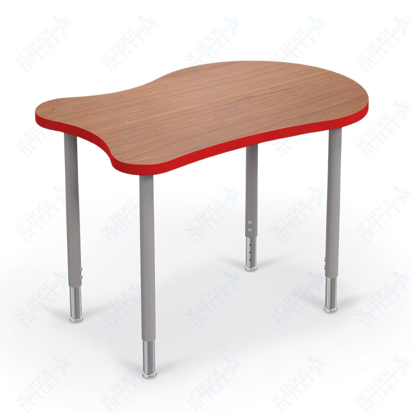 Mooreco Hierarchy Fender Standard Student Desk (Standard) Adjustable Height 22" - 32" - Platinum Legs