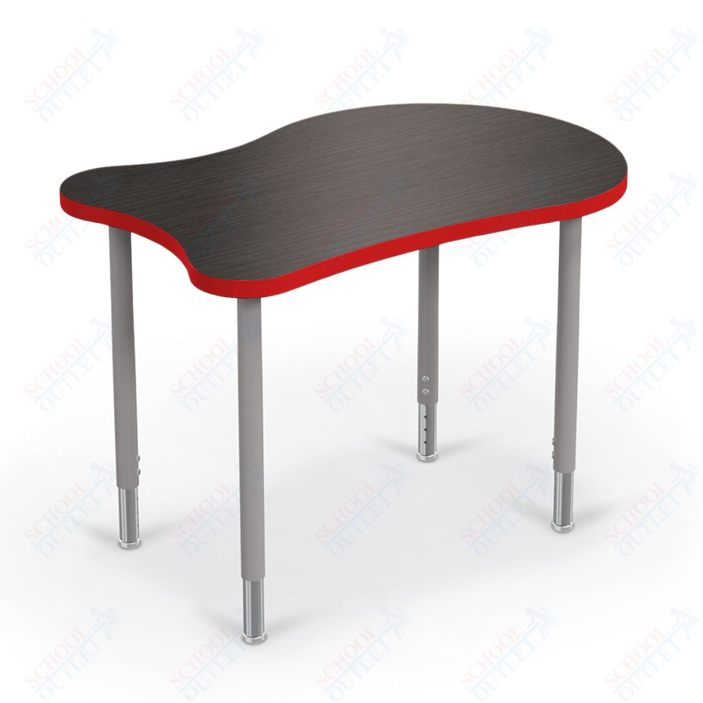 Mooreco Hierarchy Fender Standard Student Desk (Standard) Adjustable Height 22" - 32" - Platinum Legs