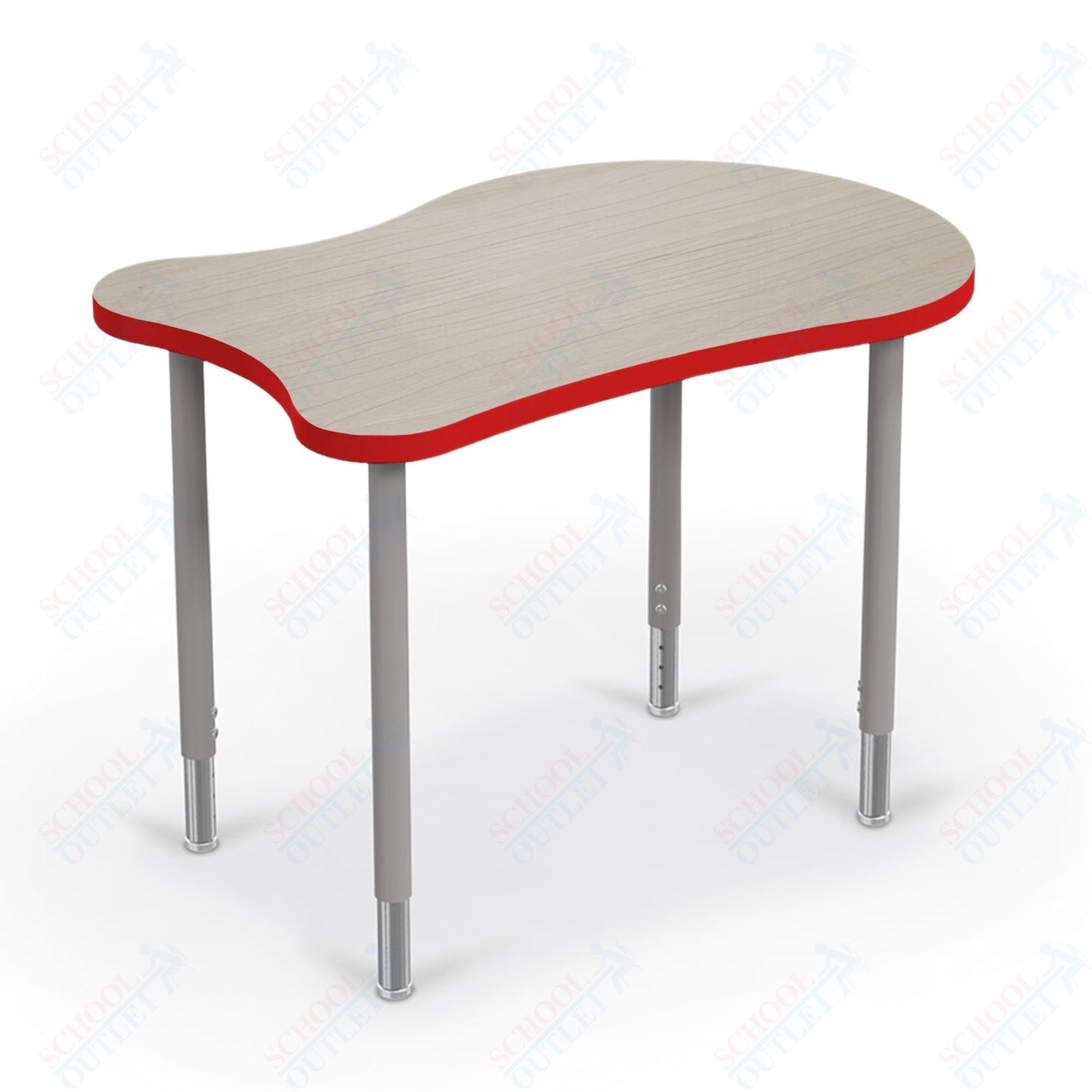 Mooreco Hierarchy Fender Standard Student Desk (Standard) Adjustable Height 22" - 32" - Platinum Legs
