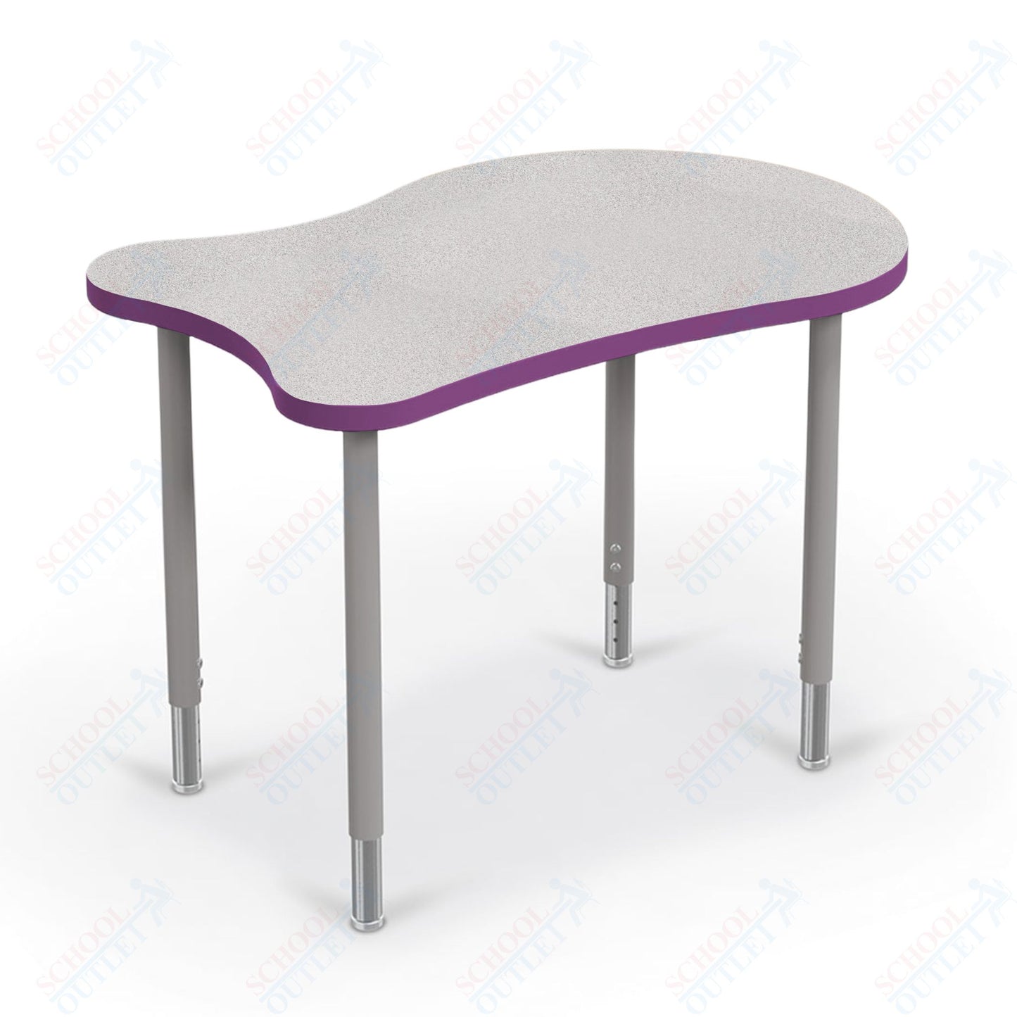 Mooreco Hierarchy Fender Standard Student Desk (Standard) Adjustable Height 22" - 32" - Platinum Legs