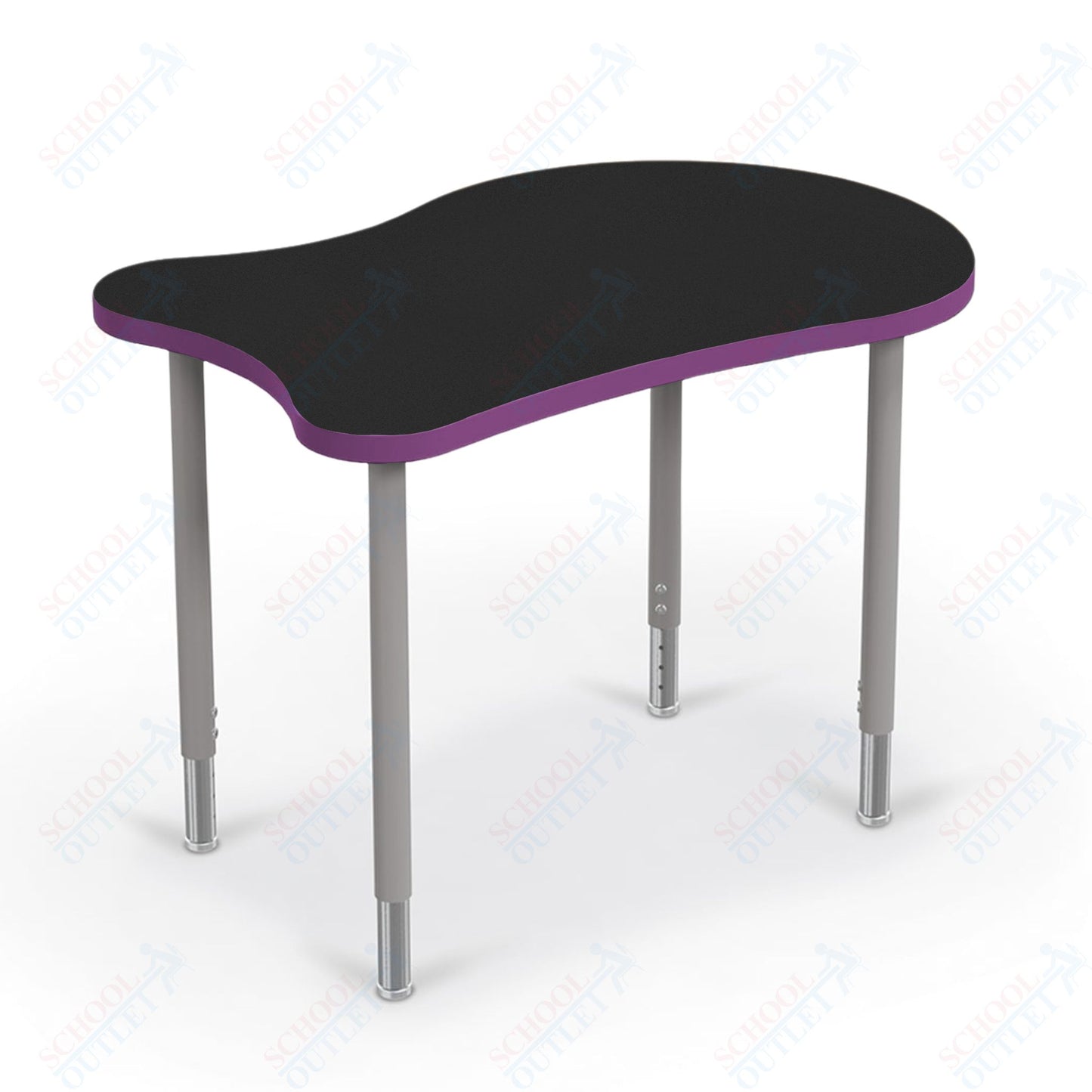 Mooreco Hierarchy Fender Standard Student Desk (Standard) Adjustable Height 22" - 32" - Platinum Legs