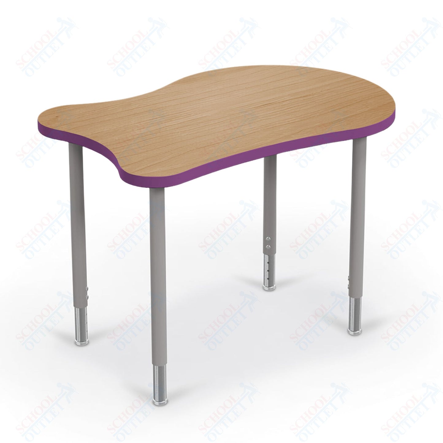 Mooreco Hierarchy Fender Standard Student Desk (Standard) Adjustable Height 22" - 32" - Platinum Legs