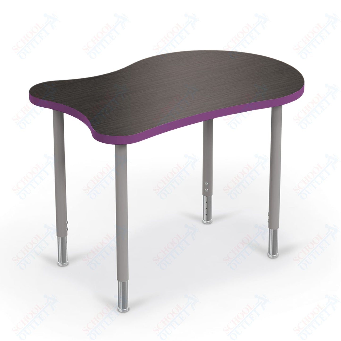 Mooreco Hierarchy Fender Standard Student Desk (Standard) Adjustable Height 22" - 32" - Platinum Legs