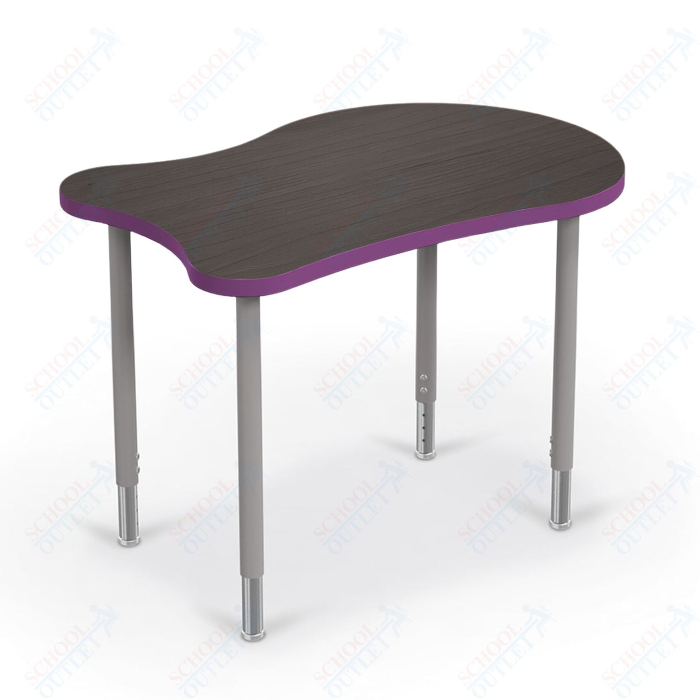 Mooreco Hierarchy Fender Standard Student Desk (Standard) Adjustable Height 22" - 32" - Platinum Legs