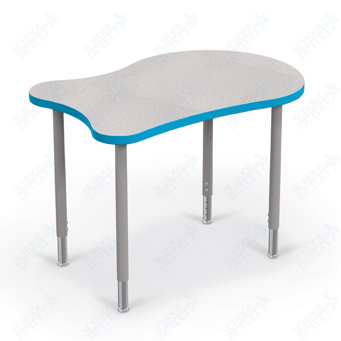 Mooreco Hierarchy Fender Standard Student Desk (Standard) Adjustable Height 22" - 32" - Platinum Legs