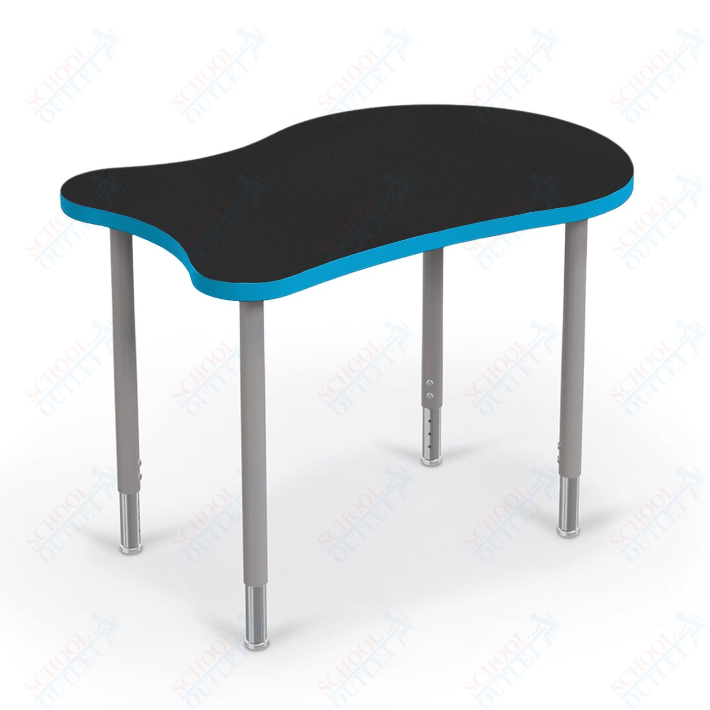 Mooreco Hierarchy Fender Standard Student Desk (Standard) Adjustable Height 22" - 32" - Platinum Legs