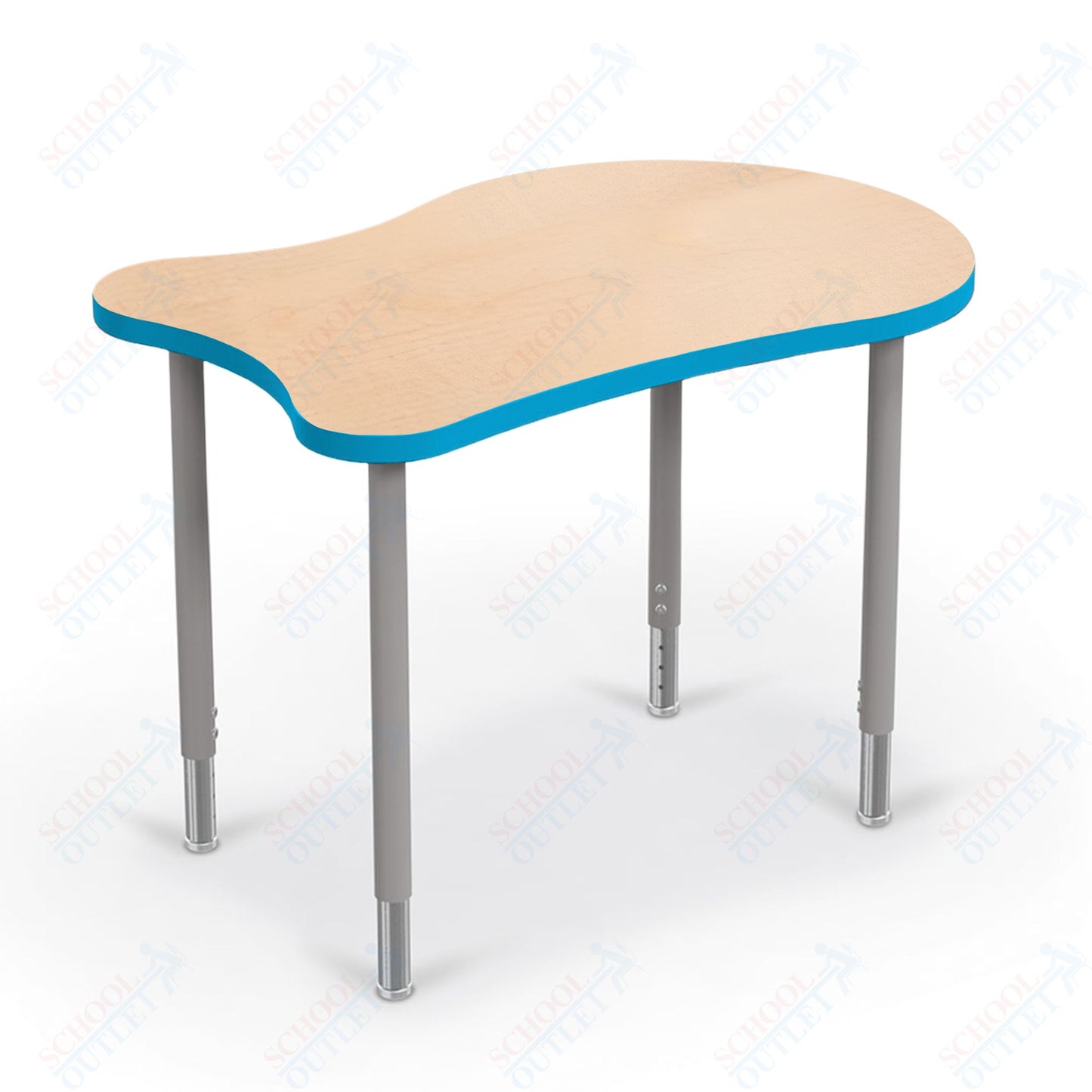 Mooreco Hierarchy Fender Standard Student Desk (Standard) Adjustable Height 22" - 32" - Platinum Legs