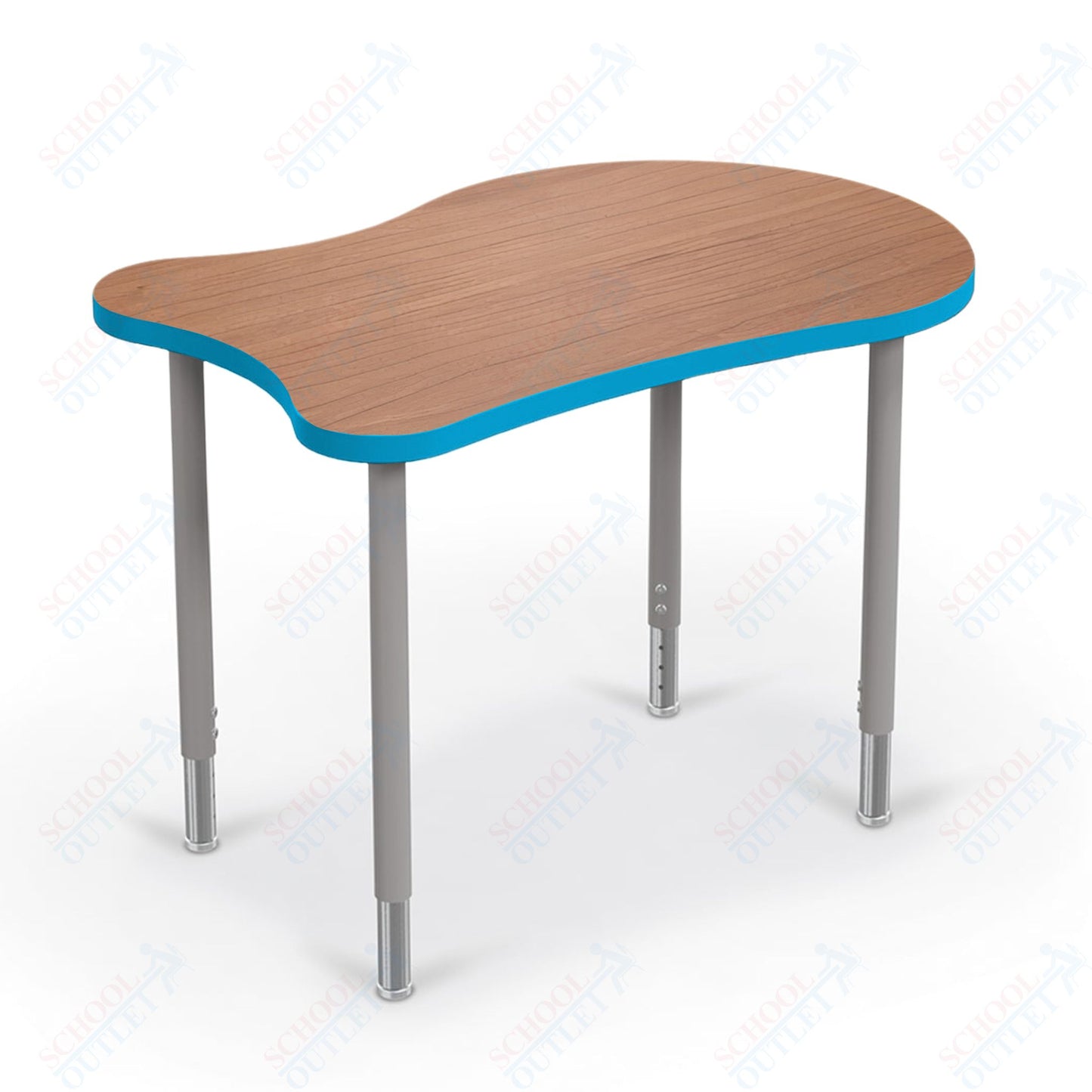 Mooreco Hierarchy Fender Standard Student Desk (Standard) Adjustable Height 22" - 32" - Platinum Legs