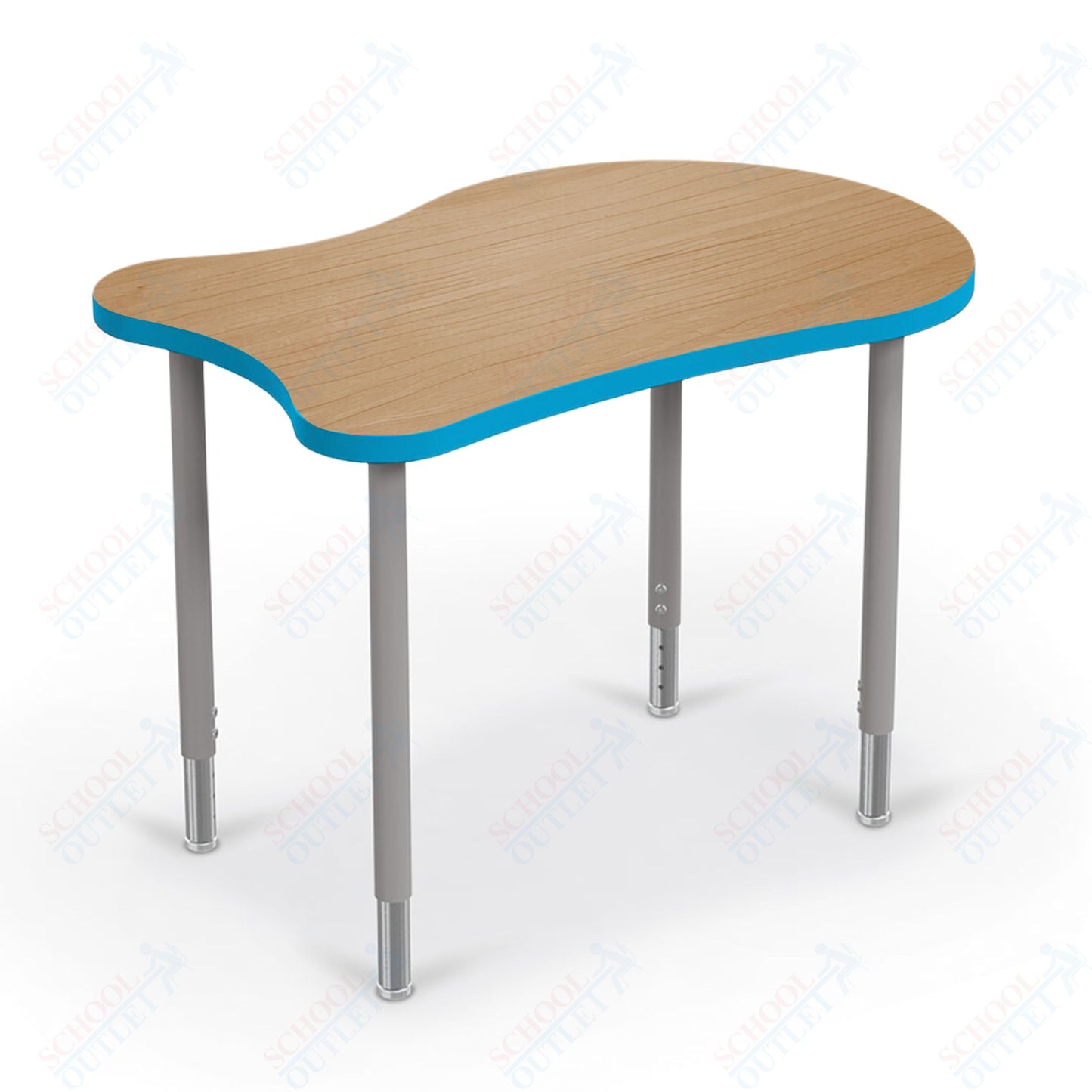 Mooreco Hierarchy Fender Standard Student Desk (Standard) Adjustable Height 22" - 32" - Platinum Legs