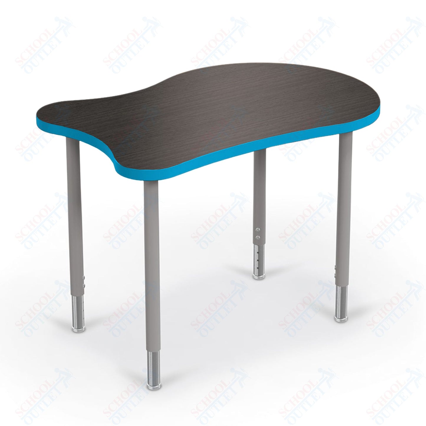 Mooreco Hierarchy Fender Standard Student Desk (Standard) Adjustable Height 22" - 32" - Platinum Legs