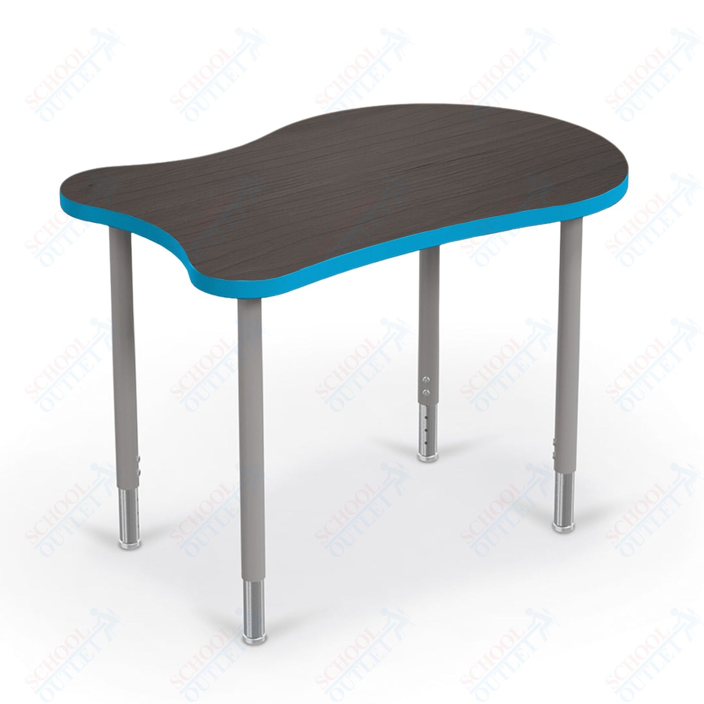 Mooreco Hierarchy Fender Standard Student Desk (Standard) Adjustable Height 22" - 32" - Platinum Legs