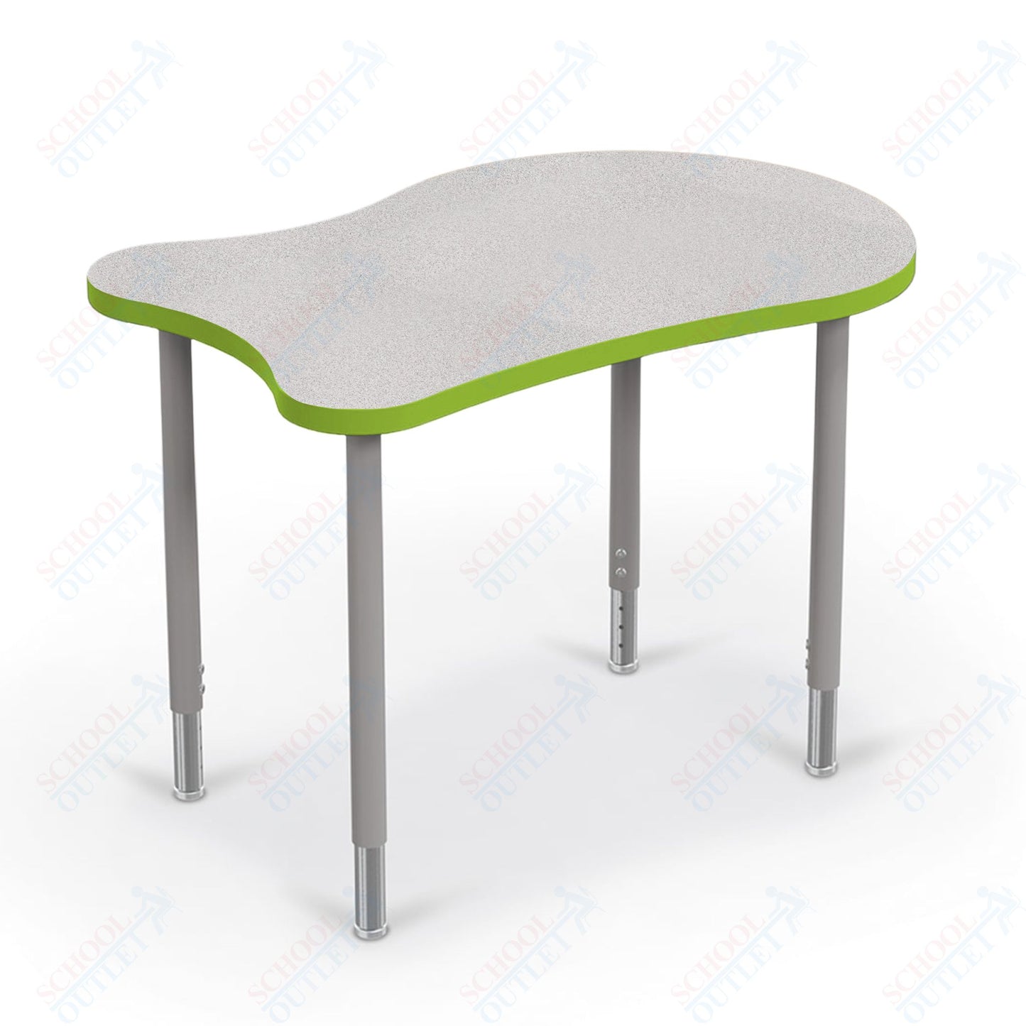 Mooreco Hierarchy Fender Standard Student Desk (Standard) Adjustable Height 22" - 32" - Platinum Legs