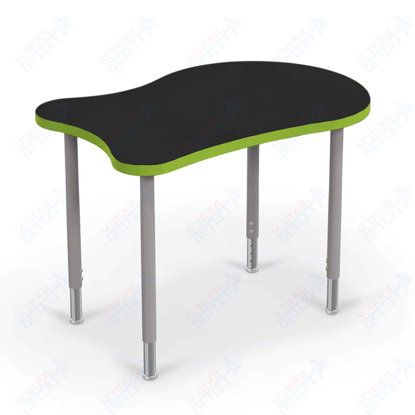 Mooreco Hierarchy Fender Standard Student Desk (Standard) Adjustable Height 22" - 32" - Platinum Legs