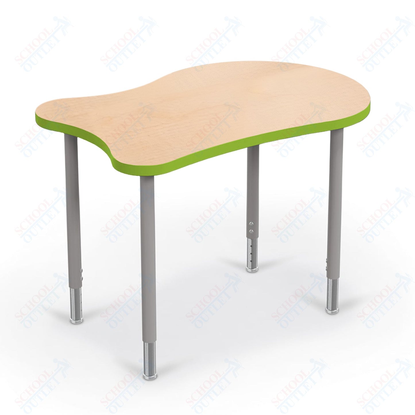 Mooreco Hierarchy Fender Standard Student Desk (Standard) Adjustable Height 22" - 32" - Platinum Legs