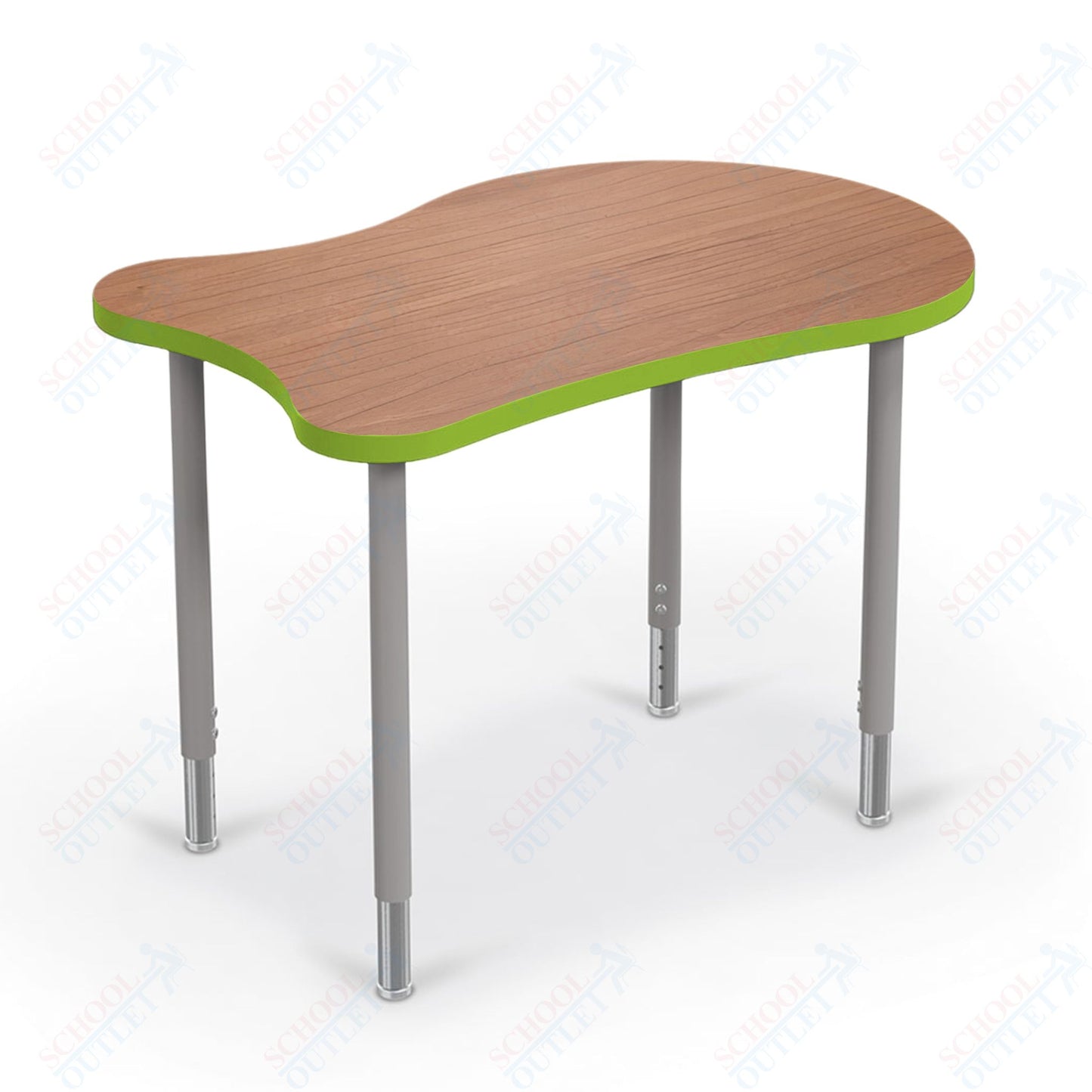 Mooreco Hierarchy Fender Standard Student Desk (Standard) Adjustable Height 22" - 32" - Platinum Legs