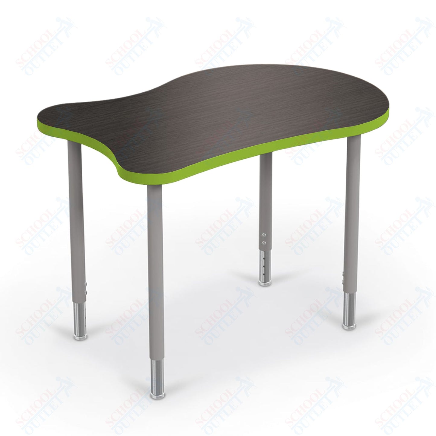 Mooreco Hierarchy Fender Standard Student Desk (Standard) Adjustable Height 22" - 32" - Platinum Legs