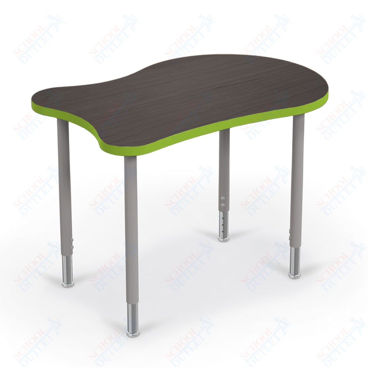 Mooreco Hierarchy Fender Standard Student Desk (Standard) Adjustable Height 22" - 32" - Platinum Legs