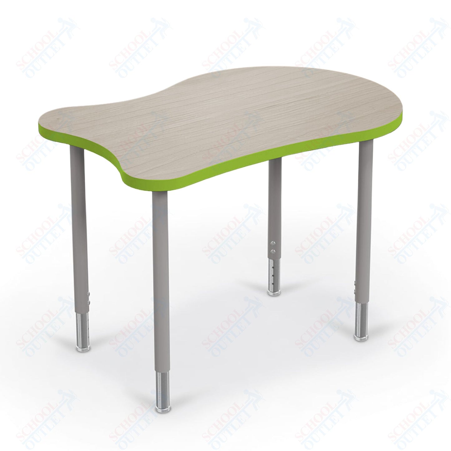 Mooreco Hierarchy Fender Standard Student Desk (Standard) Adjustable Height 22" - 32" - Platinum Legs