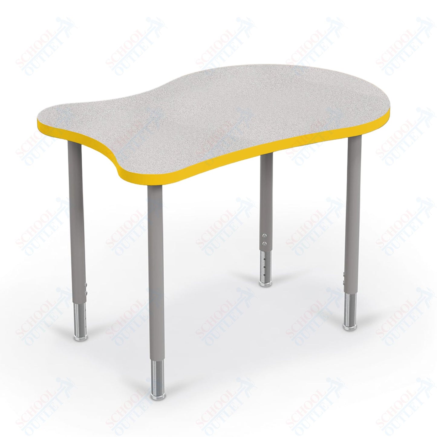 Mooreco Hierarchy Fender Standard Student Desk (Standard) Adjustable Height 22" - 32" - Platinum Legs